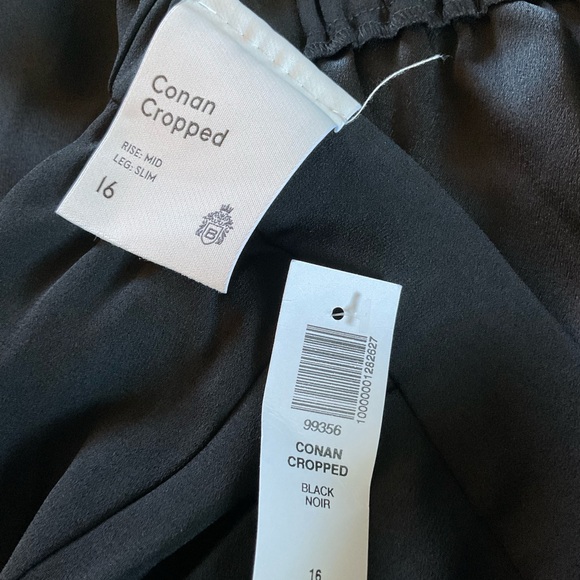 Aritzia Babaton Conan Cropped Pant Black Crepe Trousers Mid Rise Slim Fit 16 NWT - Picture 12 of 15